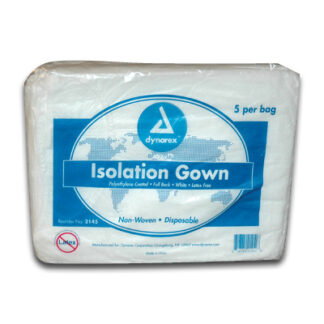 Coated Isolation Gown White (5/Pkg)